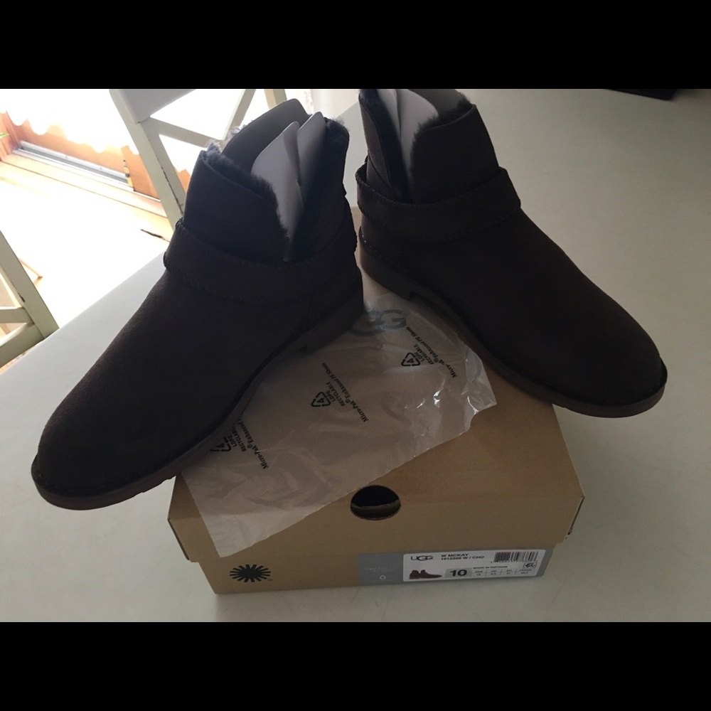 Ugg brand new chocolate ankle boots 10m
